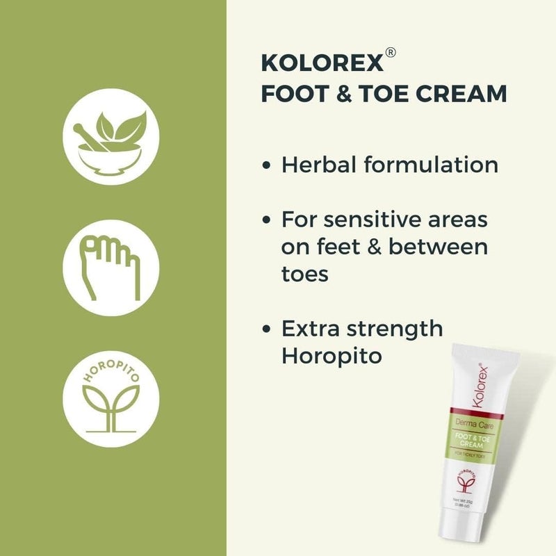 Kolorex Derma Care Foot & Toe Cream for Tickly Toes - 25g - Image 4